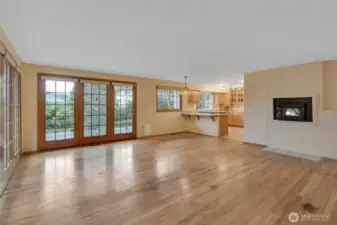 A second fireplace adorns the family room adding a timeless design touch.