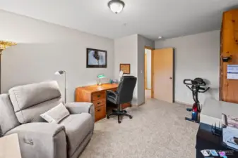 Bedroom 3 is currently set up as an office.