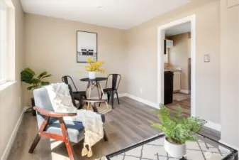 Detached Unit: Bright and airy living space with generous natural light throughout the day. Photos from earlier listing in 2025.