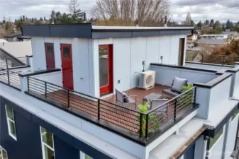 Unit A roof top deck Aerial view