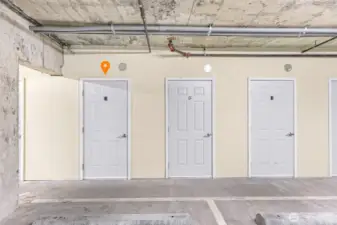 Additional storage available for unit in secure garage - locker #13 closest to the elevator