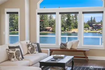 Premium custom blinds throughout the main level.