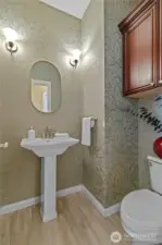 Powder bath off of the dining