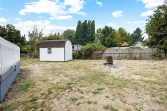 Side yard fully fenced