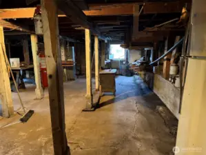 Basement with work area
