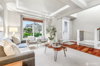 Architectural details throughout elevate the home's presence