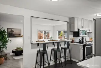 Dining bar off kitchen