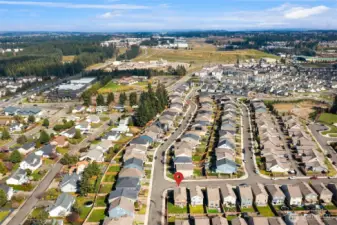 Arial view of the neighborhood