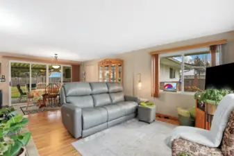 Family room with slider to covered patio