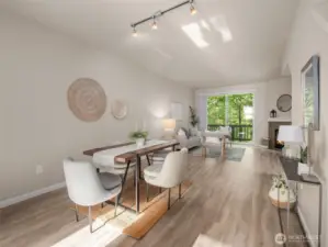 Dining room and living room