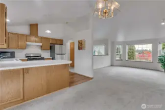 Open living/dining/kitchen