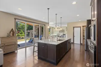 Open kitchen with large isalnd