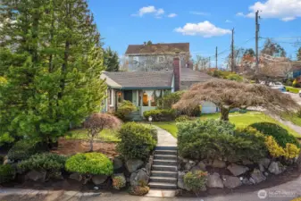 Beautiful corner lot with mature landscaping