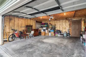 2-car garage with additional loft storage space