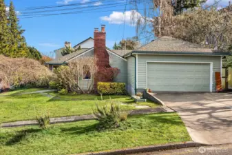 2-car detached garage and driveway