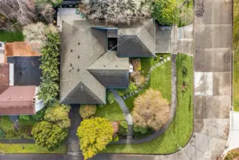 Enjoy the privacy of a corner lot on a quiet street