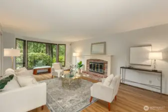 Formal Living Room with wood fireplace