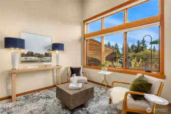 A very green view from your upper level den/office- great south facing light.