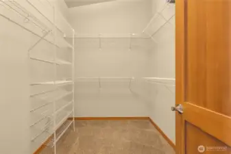 Full walk in closet enhances the primary bedroom space.