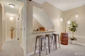 Lower level hallway and wet bar