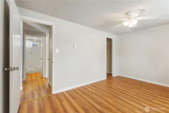 Cozy 3rd bedroom with closet space.