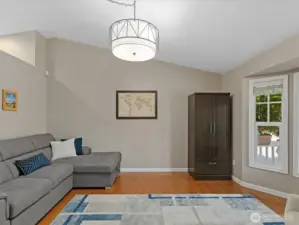 Living Room with vaulted ceilings