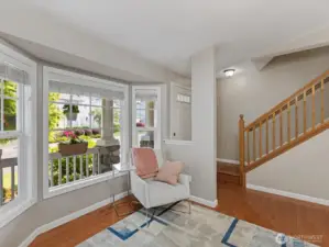 Living Room with vaulted ceilings