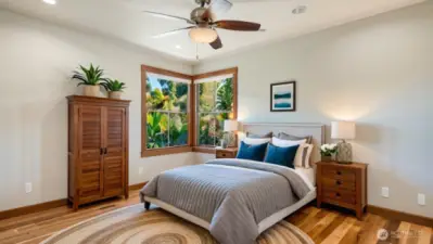 Bedroom as it could appear after remodel.