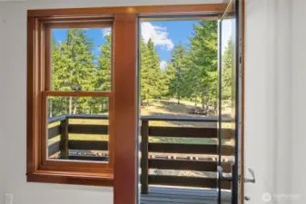 Private balconies upstairs