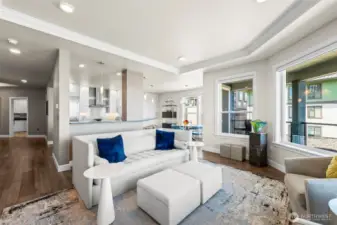 Spacious halls allow for circular movement in the kitchen/ living area... great for buffets