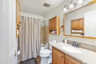 Full bath on upper floor