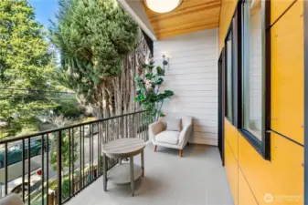 Top floor balcony looking out on the street. Enter from upstairs bedrooms 2 & 3.