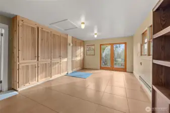 Bonus room with loads of storage and doors to outdooe deck