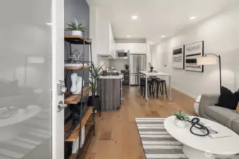 Bright and private open floor concept.