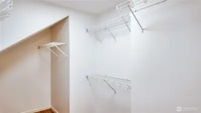 Master bedroom walk in closet