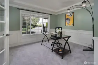 French doors lead into spacious Office/Den