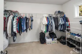 Large walk-in primary closet