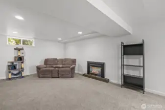 The downstairs living area is massive!