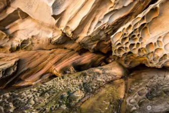 Coastal sandstone formed over millions of years.