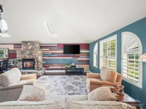 Shiplap wall adds a tasteful accent
