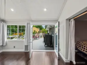 French door access to back deck.