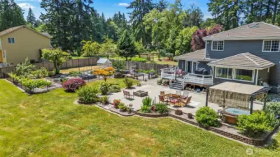 This fenced back yard is fantastic!