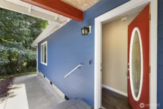 True front door to main home.