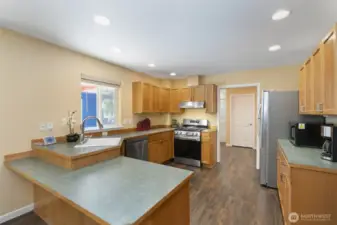 Main home kitchen...tons of storage! Looking into laundry and 2nd bathroom.