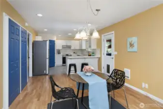 2nd home dining looking into NEW kitchen with large pantry!