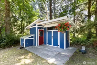 Well house and storage shed.
