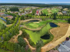 Very PRIVATE corner lot on the 7th Fairway in Jubilee 55+ community.