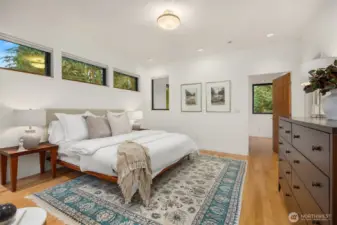 View to the Primary Suite door. The spa bath is to the right.