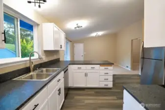 Updated kitchen with new granite countertops...