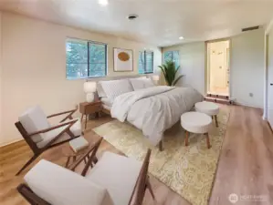 primary bedroom virtually staged